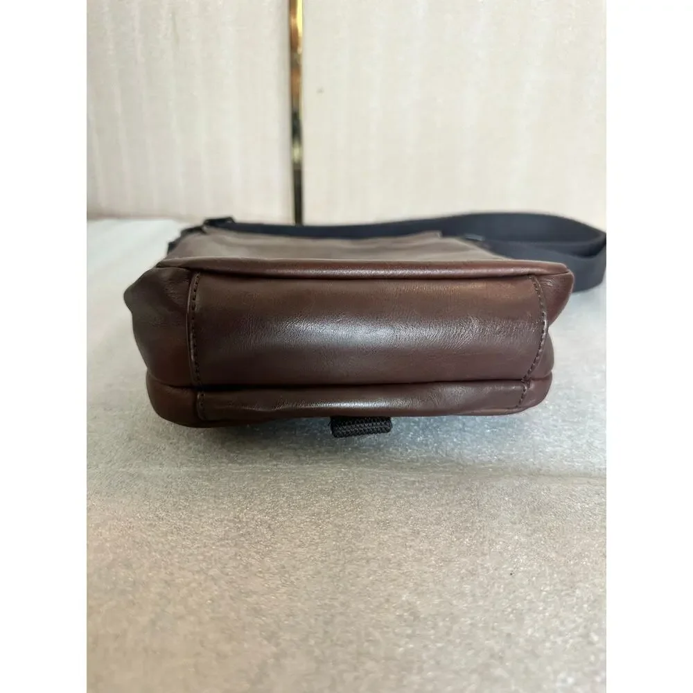 Fossil Weston Courier Messenger Bag SBG1289201 Dark Brown Leather Crossbody